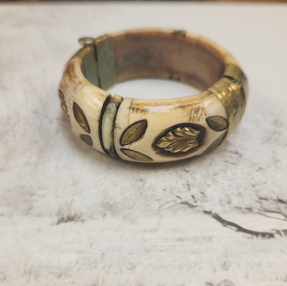 Bone And Brass Bangle